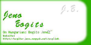 jeno bogits business card